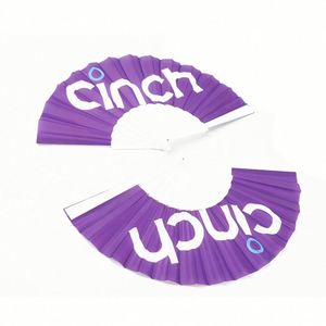 Éventails promotionnels personnalisés ronds portables en plastique PP avec votre propre logo - Product Image 2