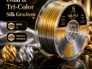 เส้นใยพิมพ์ 3 มิติ Yiqiu3D Silk Dual Color Tri-Color PLA ขนาด 1.75 มม. น้ำหนัก 1 กก. เส้นใยสำหรับเครื่องพิมพ์ 3 มิติ สีไล่ระดับแบบเมทัลลิก สำหรับทำแจกัน งานศิลปะ Creality - Product Image 6