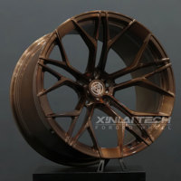 Rines XINLAI Personalizados de Bronce Cepillado, Diseño Angular de Radios Divididos, Monobloque Forjado, de 17-22 Pulgadas, 5x112 5x120 para Autos de Alto Rendimiento