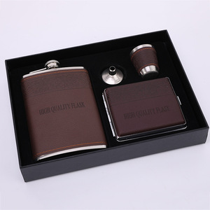 Meilleure vente de bouteilles en acier inoxydable 8 oz, whisky brun, bar à boire, flacon de hanche, <span class=keywords><strong>ensemble</strong></span> <span class=keywords><strong>cadeau</strong></span> avec boîte <span class=keywords><strong>cadeau</strong></span>, vente en gros - Product Image 2