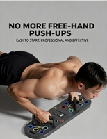 Equipo de Entrenamiento Físico para el Hogar, Tabla de Flexiones Plegable Multifuncional con Bandas de Resistencia