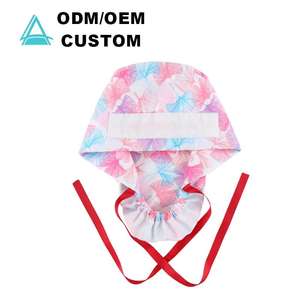 Gorras <span class=keywords><strong>de</strong></span> <span class=keywords><strong>Trabajo</strong></span> Ajustables con Botón y Banda Absorbente para Mujer, Gorros con Espacio para Cola <span class=keywords><strong>de</strong></span> Caballo, Gorro <span class=keywords><strong>de</strong></span> Enfermera <span class=keywords><strong>de</strong></span> Algodón Estampado para Cabello Largo - Product Image 4