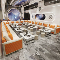Canapé de club haut de gamme KTV, salle privée de karaoké, banquette en U, table basse personnalisée, ensemble de meubles de bar pour boîte de nuit