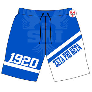 Broderie Zeta Phi Beta Sorority pour femmes, short en polyester |   Ensemble de shorts boutonnés sublimés avec lettres grecques courtes de la sororité ZPB - Product Image 4