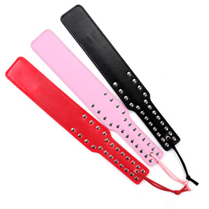 Nuevo <span class=keywords><strong>2022</strong></span> Lootee AM-SM231 Negro de Alta Calidad, Paletas de Fustigación SM con Tachuelas de 14.7 pulgadas, <span class=keywords><strong>Restricciones</strong></span> de Cuero Sintético Rojo/Rosa, BDSM para Adultos - Product Image 1
