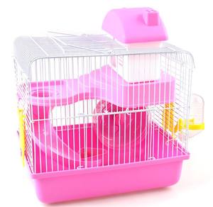 Высококачественная маленькая клетка для животных для хомяков, песчанки, шиншиллы, кролики, белки, портативная металлическая пластиковая кнопка для среды обитания - Product Image 2