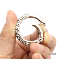 Mousqueton en métal étanche avec anneau en O à ressort, logo personnalisé, anneau en O à ouverture plate, porte-clés en métal, fermoir de porte-clés, anneau à pression