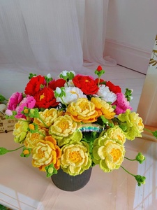 AMZ 2025 nuevo sueño esponjoso hecho a mano ganchillo reina Protea Dahlia flor Imperial decoración del hogar planta juguetes de animales de peluche 100% - Product Image 4