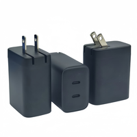 Adaptateur de voyage universel 45W PD 3.0 OTP avec deux ports Type-C, chargeur rapide pour téléphone portable