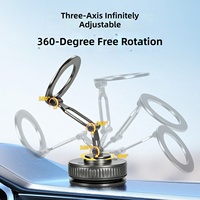 Support de tablette magnétique à bras mécanique réglable avec base à ventouse pour navigation automobile, écran flottant, miroir, support de tablette pour salle de sport