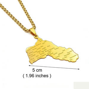 Collar Minimalista de Oro Antideslustre, Collar con Colgante de Mapa de Kurdistán en Acero Inoxidable 18K Real para Mujeres, Hombres y Niñas - Product Image 3