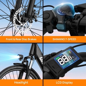 จักรยานไฟฟ้า EU Stock Urlife E26 รุ่น City Bike 36V 13Ah ขนาด 26*1.95 นิ้ว จอ LCD แบบถอดได้ 7 สปีด สำหรับผู้ใหญ่ 250W 25 กม./ชม. จักรยานไฟฟ้าสำหรับเดินทาง - Product Image 4