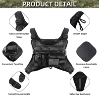 Sac de poitrine extérieur pour hommes, sac de poitrine EDC avec support de téléphone intégré, pochette de poitrine légère