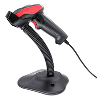 TiCODE AK17 Escáner de código de barras manos libres con soporte ajustable, lector de código de barras de escaneo continuo 2D con cable para tienda POS Supermercado