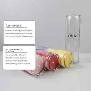 BESTSUN Custom Label Wholesale New Design Colorful Glass Religious Spiritual Candles For Church Funeral Memorial