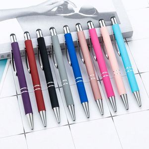 Multi-Color Retractable Office Student Stationery Rubber Coated Metal Custom Logo Touchscreen Aluminum Barrel Ballpoint <b>Pen</b> - Product Image 1