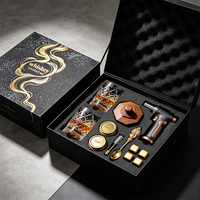 Kit de fumage de whisky premium pour cocktails, torche, 4 saveurs, copeaux de bois, infuseur, accessoires de bar, coffret cadeau pour hommes, logo personnalisé LK