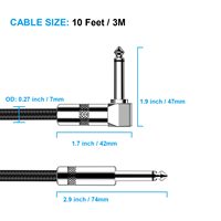Kabel Audio 1/4 Inch TRS Bebas Noise Tahan Lama Stereo 1/4 Kabel Interkoneksi Seimbang Premium TS