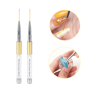 Pinceau à ongles avec manche en métal doré, logo personnalisé, pour le dessin au gel, les lignes fines, utilisation en salon de manucure - Product Image 2