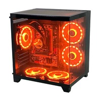 Boîtier de jeu Pcooling pour ordinateur ATX ITX M-ATX, tour moyenne, personnalisable, boîtier de PC gamer, couleur noire transparente, boîtier d'ordinateur
