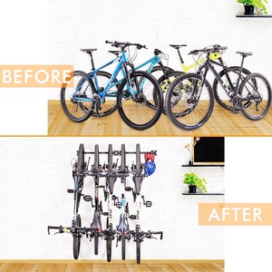 Portaoggetti per bici pieghevoli con espositori per casco supporto da parete supporto per bici appendiabiti portabiciclette per casa e Garage - Product Image 3