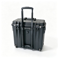 Valise à roulettes en plastique étanche pour outils, boîte de rangement rigide pour équipement de transport