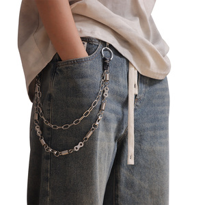Chaîne de taille à double couche en alliage de zinc, style hip-hop, pour hommes et femmes, usage quotidien - Product Image 1