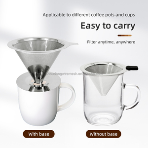 ตัวกรองกาแฟสแตนเลสแบบใช้ซ้ำได้ รุ่น 103 แบบกรวย ตัวกรองกาแฟแบบถาวร พร้อมตะแกรงเกรดอาหารที่ปรับแต่งได้ - Product Image 3