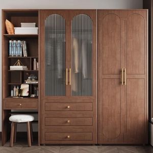 Balom Modern Minimalist White PVC Bedroom Wardrobe with <b>Dressing</b> <b>Table</b> Panel Style Furniture <b>for</b> Home or Hotel Use - Product Image 6