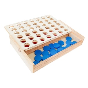 Jeu de société en bois Connect 4 avec logo personnalisé, Montessori, pliable, jeu de <span class=keywords><strong>ligne</strong></span> de 4, jeu de société en bois 4 en <span class=keywords><strong>ligne</strong></span> - Product Image 1