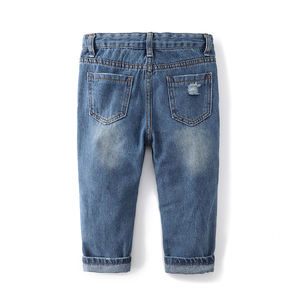 Pantalones Vaqueros de Mezclilla para Bebés, Diseño Europeo, Estilo Desgastado, Unisex, Primavera-Otoño, Nuevos Jeans de Algodón para Niñas y Niños - Product Image 2