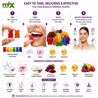 Gummies véganes antioxydantes naturelles NAD Biotine Vitamine D3 & K2 pour des cheveux, une peau et des ongles sains – Complément anti-âge