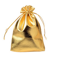 Pochette à Bijoux Réglable en Satin Argent et Or de Luxe, Textile d'Emballage de Cadeaux de Noël et de Mariage Personnalisés Sérigraphiés