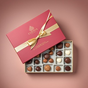 Thân Thiện Với Môi Mực Đậu Nành Kraft Giấy Hộp Quà Tặng Có Thể Tái Chế Bền Vững Miếng Bọt Biển Cho Đồ Trang Sức Sô Cô La Kẹo Hiển Thị-Dập Nổi Thư Mục - Product Image 2