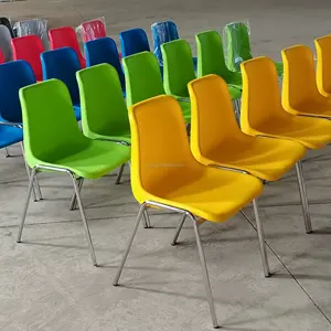 Wholesale high quality cheap stackable plastic metal leg Strong load-bearing capacity dining chairs and tables set for kitchen