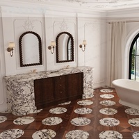 Comptoir de salle de bain en marbre Calacatta Viola naturel de qualité supérieure Tostone, dalle sur mesure pour hôtel, support personnalisé