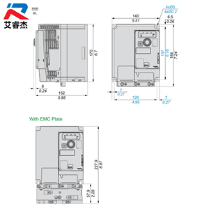 Convertidor de Frecuencia ATV320 Serie ATV320U40S6C, Nuevo y Original, Trifásico, 525-600V, 4KW, Compacto - Product Image 3