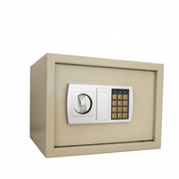 Beiger Elektronischer Digitaler Safe mit Elektronischem Code und Schlüsselschloss Feuchtigkeitsbeständiger Tresor für Zuhause Büro Hotel Bargeld Wertsachen