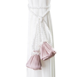 Modern Minimalist Premium Flower Design <strong>White</strong> <strong>Gauze</strong> Curtain Strap Breathable Dyed Nonwoven Pattern for Living Room Tiebacks - Product Image 1