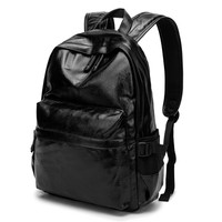 VICUNA-mochila de viaje de cuero PU suave, morral escolar de alta calidad, logotipo personalizado, proveedor de China, nueva moda, color negro