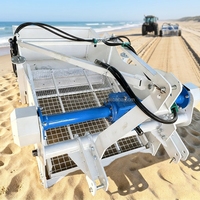 Machine de nettoyage de plage à haute efficacité montée sur tracteur agricole, mini équipement de nettoyage de sable pour plage, attache pour tracteur agricole