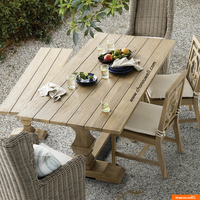 Table à manger d'extérieur en teck sud-américain de qualité A Style classique anglais poli à la main résistant aux insectes pour une utilisation dans la cour