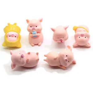 Animal Miniatures Lovely Cartoon Pig Fairy Garden Micro Moss Landscape DIY Terrarium Figurines Children Toys Gift