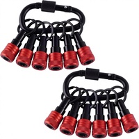 Porte-embouts porte-clés, lot de 6 pièces, embouts hexagonaux de 1/4 pouce pour perceuses à percussion et tournevis à chocs
