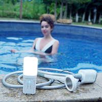 Veilleuse LED Rechargeable Douche à main Pompe sans balais pour Camping Randonnée Pêche Plage RV pour Escalade Tours Casual