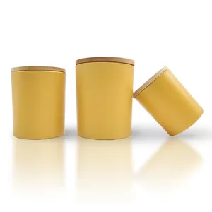 Высокое качество 7 унций 10 унций 12 унций желтая банка для свечи стеклянная чашка для чая Свеча держатель света производитель