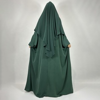 Ensemble Abaya Khimar 2 pièces, EID Ramadan, haute qualité, Nida, grande taille, robe de prière modeste pour femmes musulmanes, hijab, vêtements islamiques de Dubaï