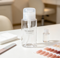 Bouteille à pompe en plastique PET transparent 100/120/150/200 ml, distributeur de recharge pour démaquillant, utilisation cosmétique et pour les ongles