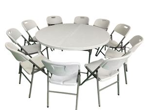 Tables rondes pliantes en plastique de 60 pouces pour événements, fêtes, mariages, extérieur, vente en gros - Product Image 3