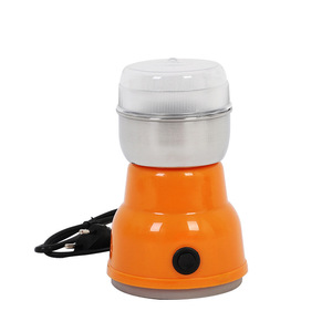 Electric Coffee <b>Grinder</b> Stainless Steel Blades Orange Color Push Button Control Household Use - Product Image 1